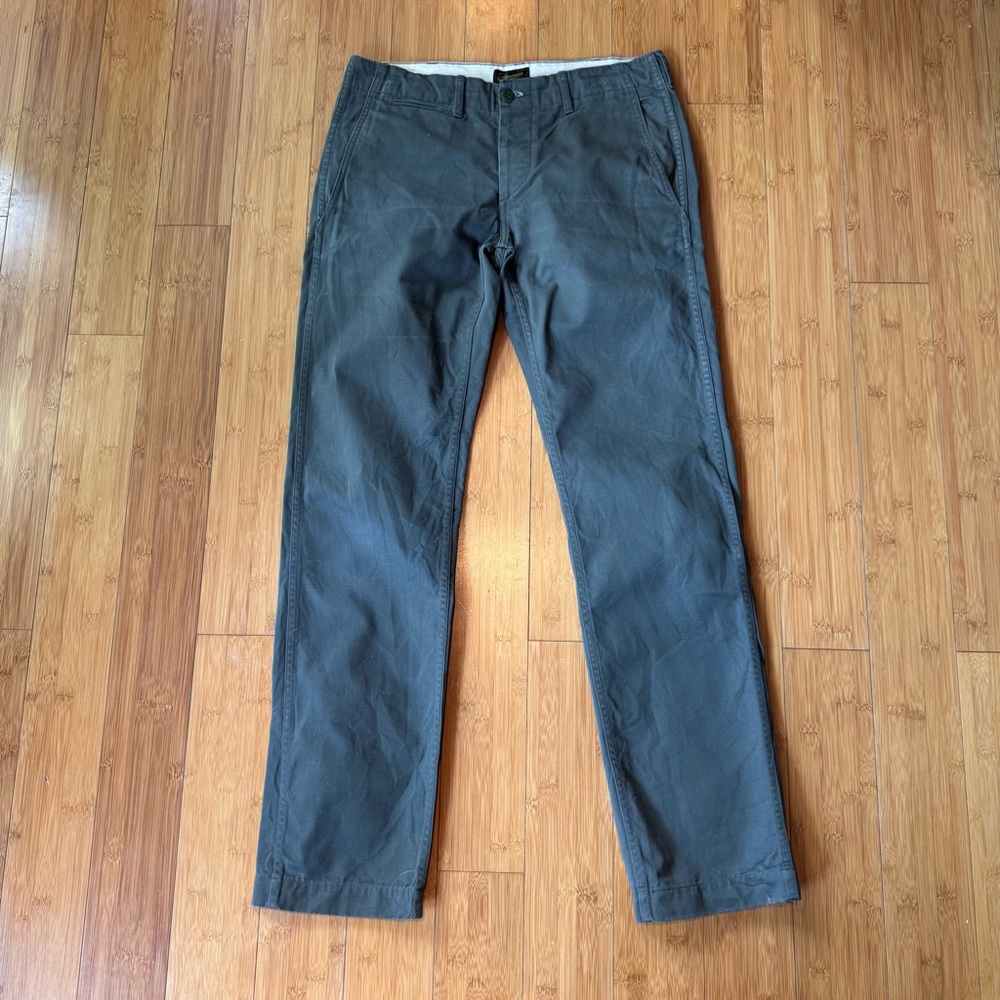 Stevenson Overall Co. Olive Hilts 963 Slim Chino Trouser Pant Size 32